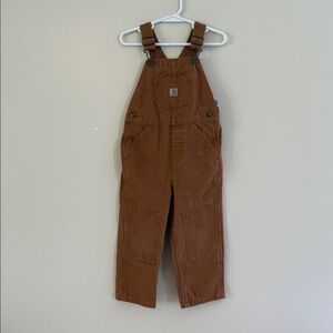 Carhartt Kids 3T Brown Duck Canvas Double Knee Bib Overalls